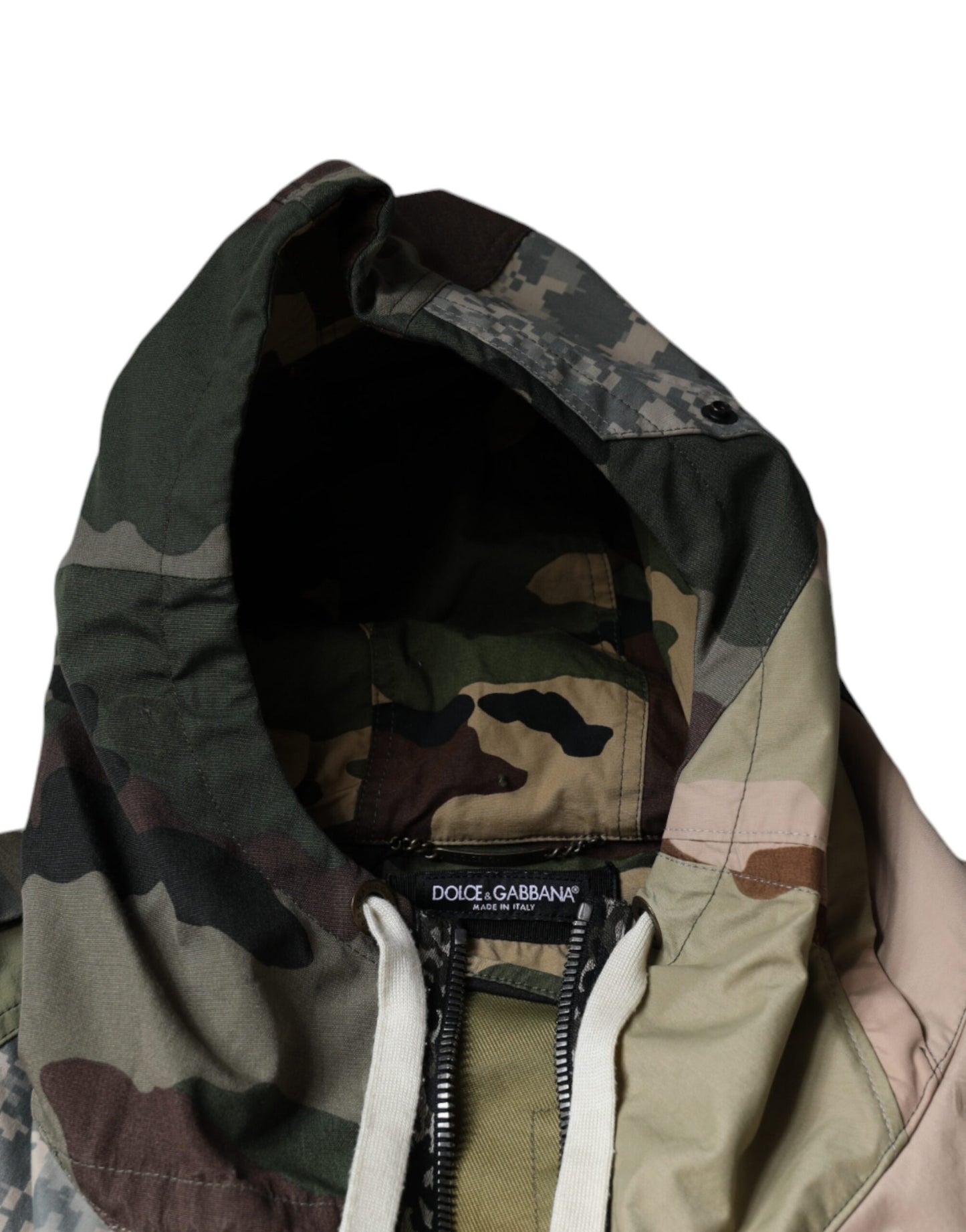 Multicolor Camouflage Full Zip Hooded Jacket