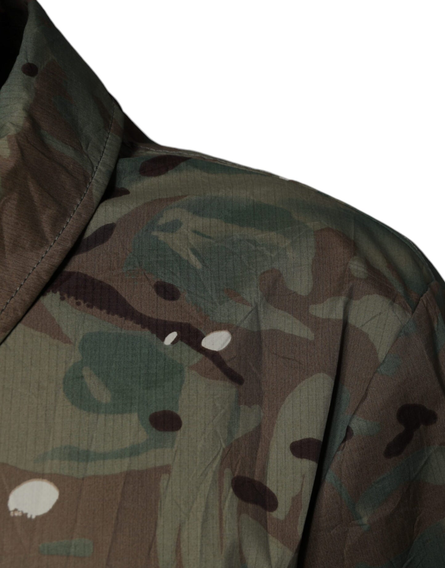 Multicolor Camouflage Collared Coat Jacket