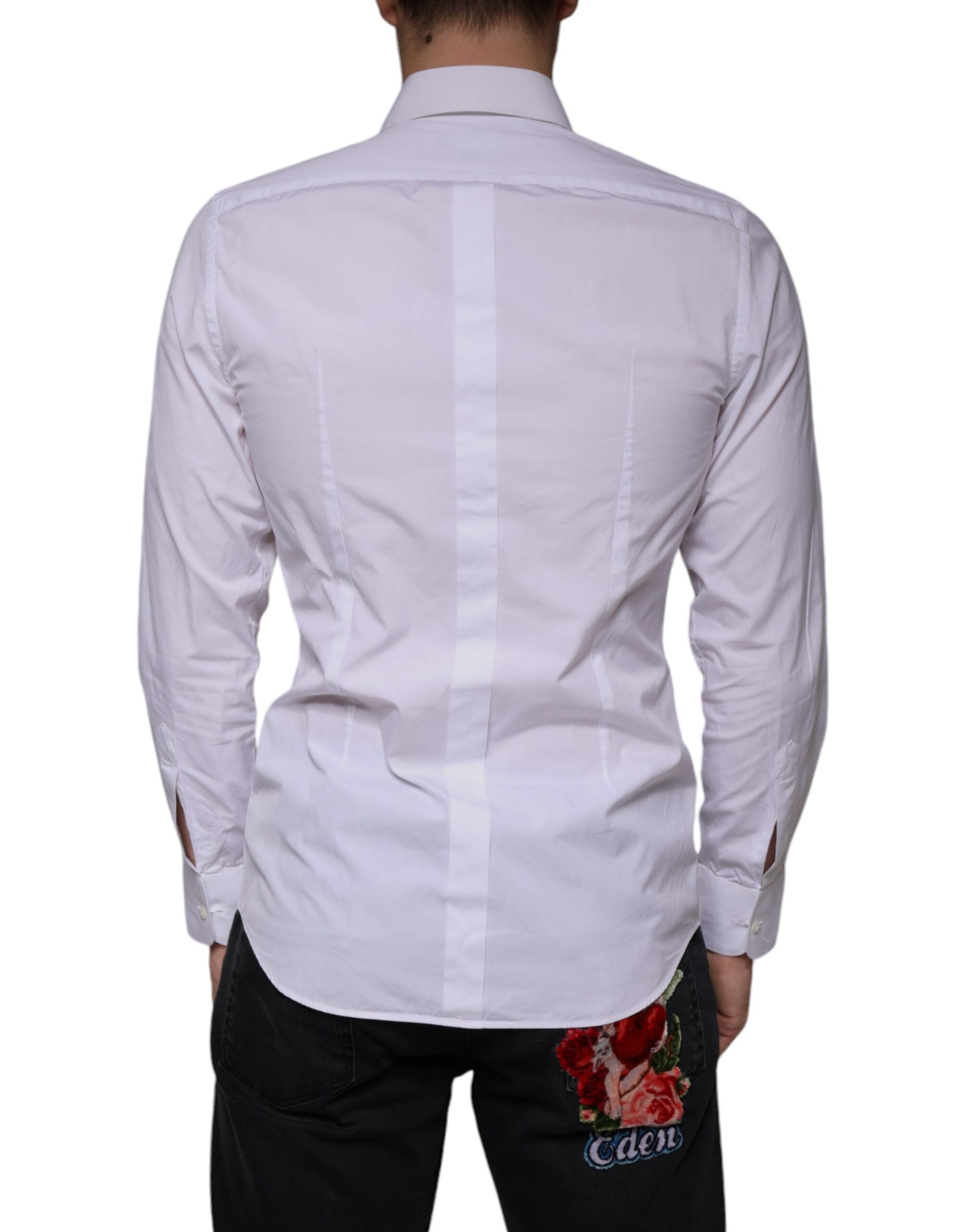 White Bib Cotton Poplin GOLD Men Formal Shirt