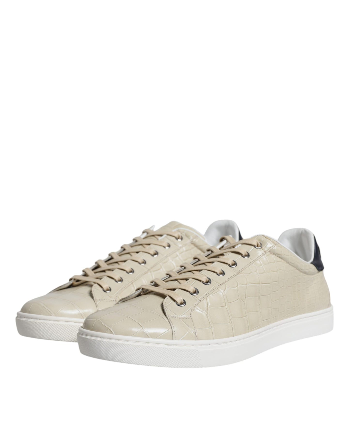 Beige London Leather Low Top Sneakers Shoes