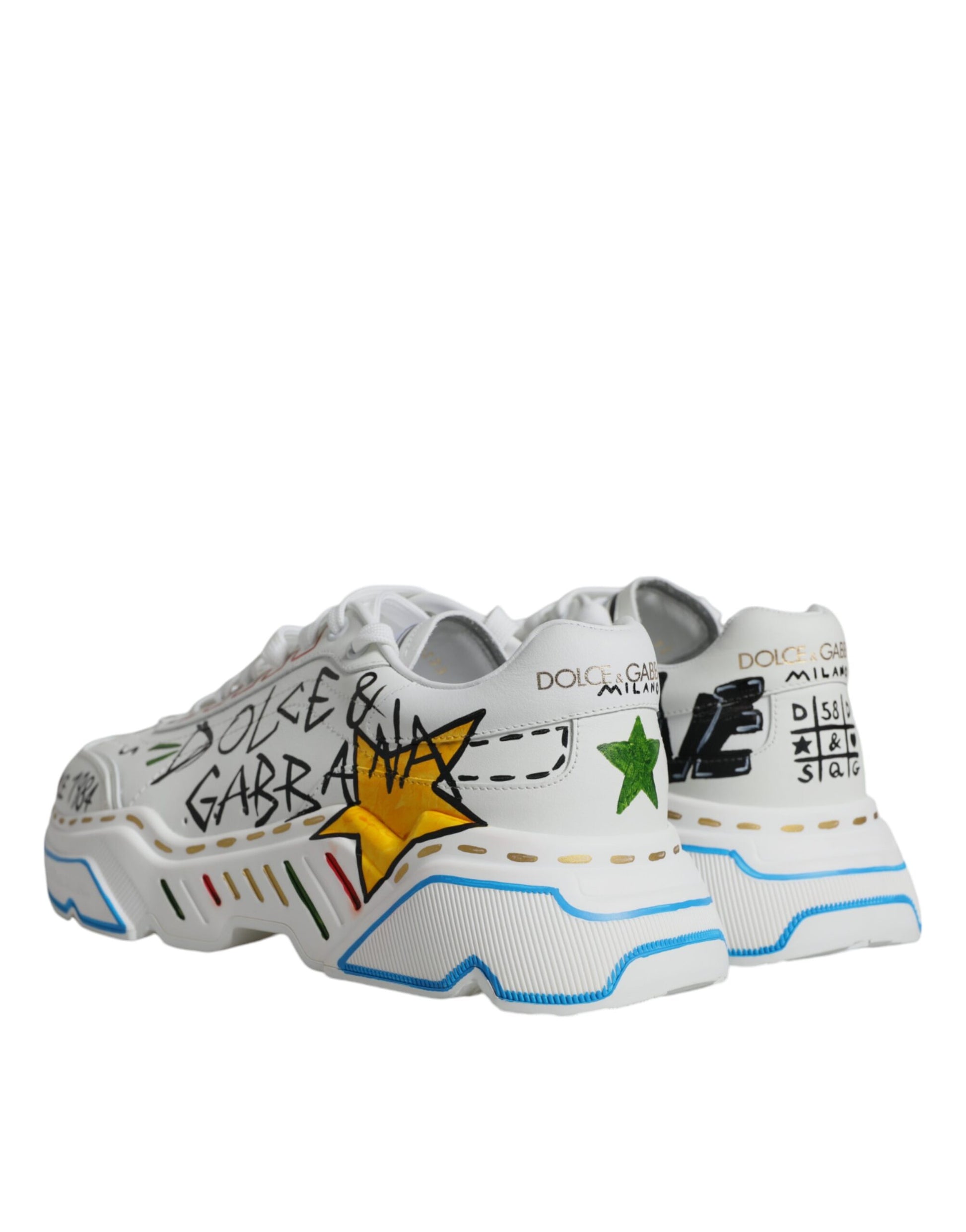 White Daymaster Hand Painted Sneakers Shoes