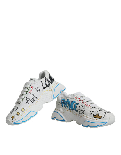 White Daymaster Hand Painted Sneakers Shoes