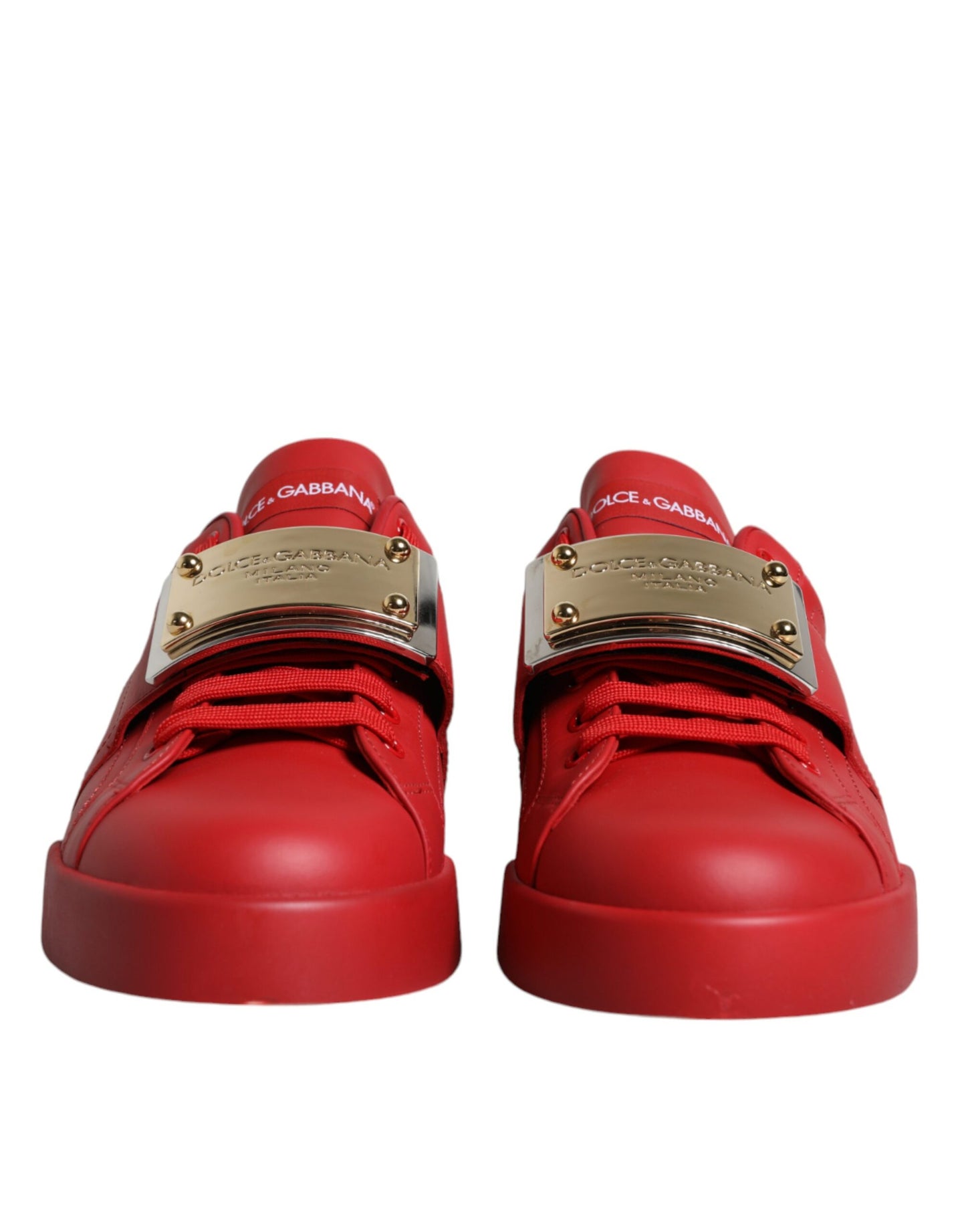 Red Leather Low Top Portofino Sneakers Shoes