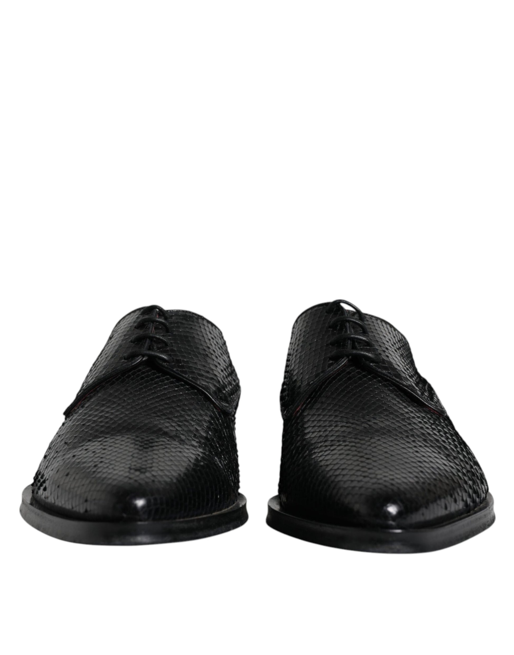 Black Leather Derby Formal Dress Shoes