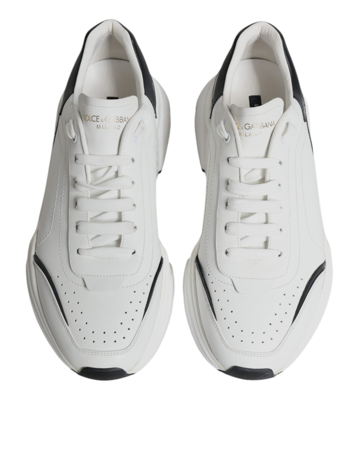 White Black DAYMASTER Leather Sneakers Shoes