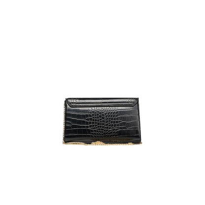 Black Polyethylene Women Crossbody Bag