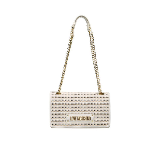 White Polyethylene Women Crossbody Bag