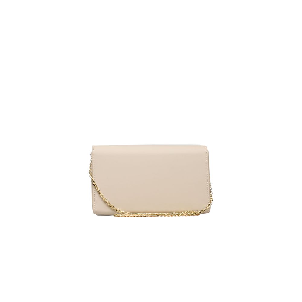 Beige Polyethylene Women Crossbody Bag