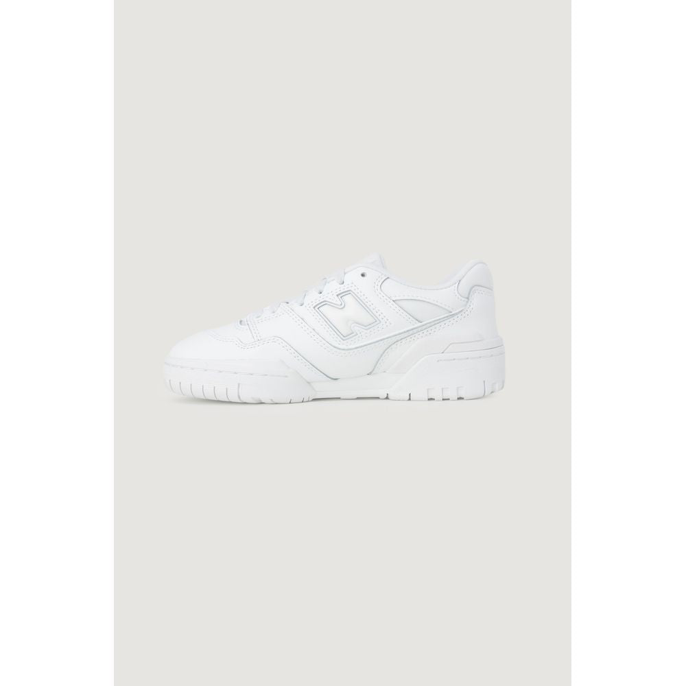 White Synthetic Material Sneaker