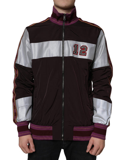 Multicolor Full Zip Jersey Men Bomber Jacket