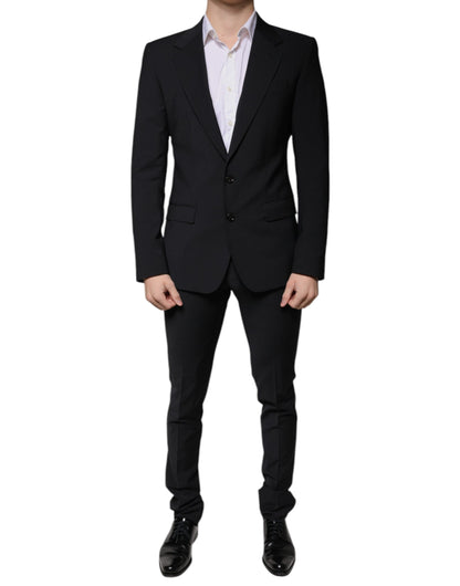 Black Wool 3 Piece Slim Fit Formal Men Suit