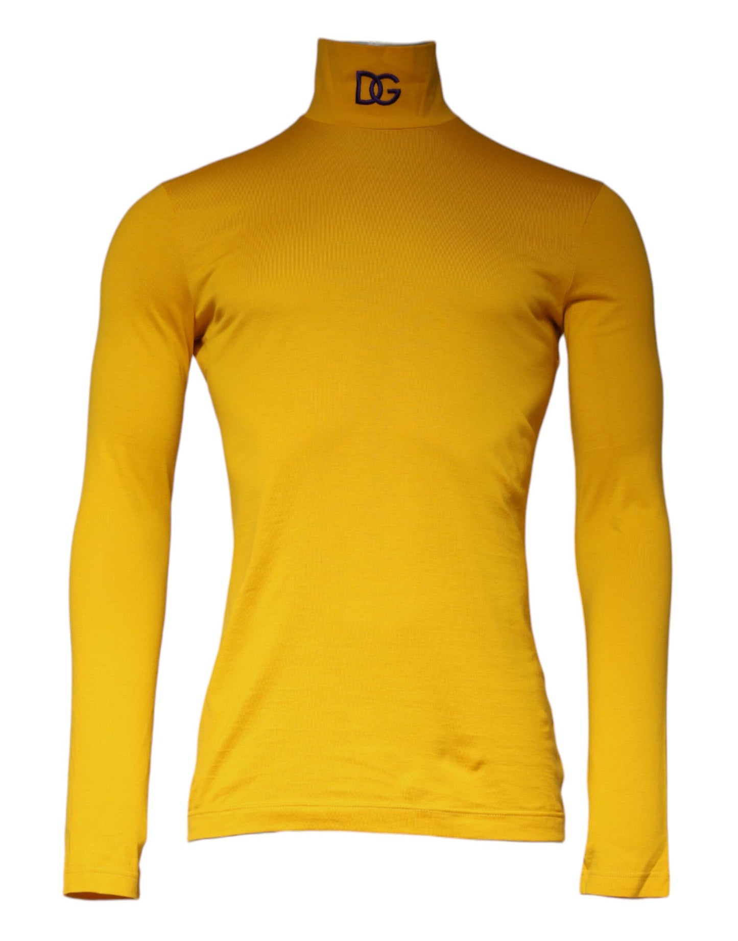 Yellow DG Long Sleeve Turtleneck Pullover Sweater