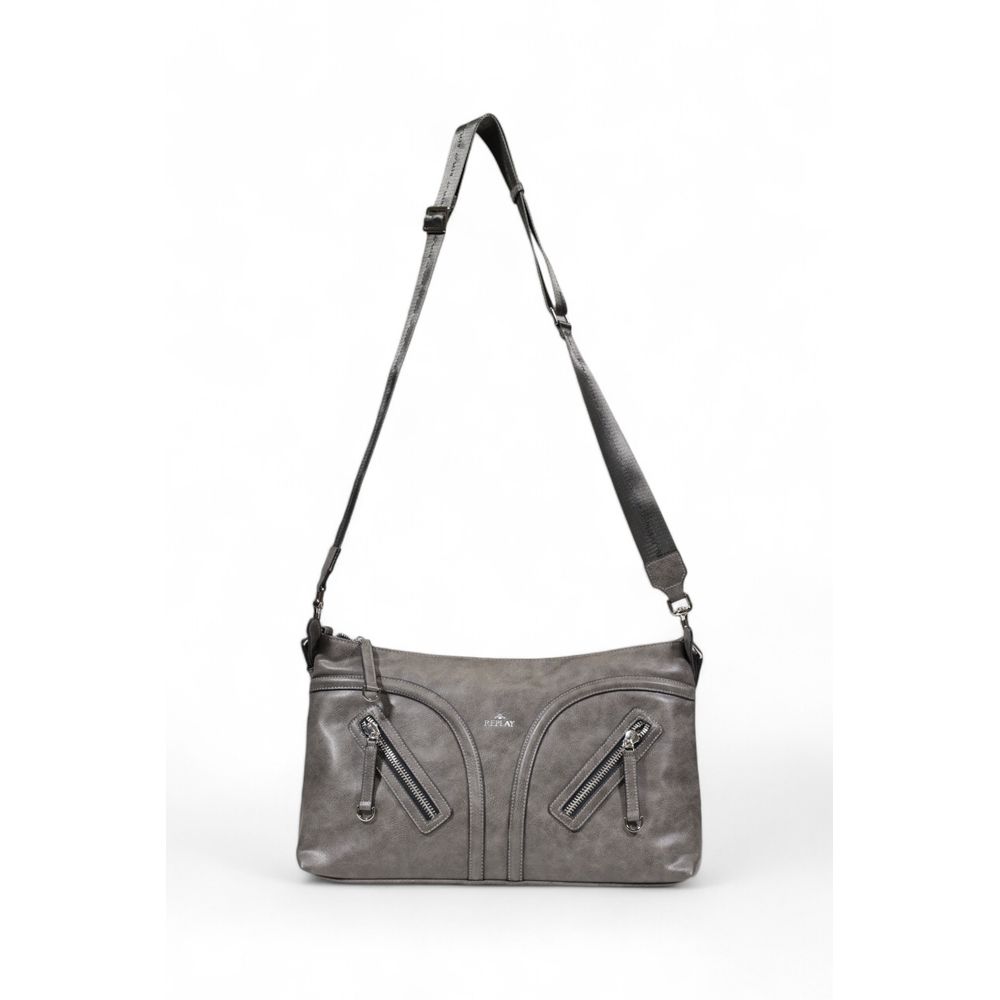 Gray Polyester Handbag