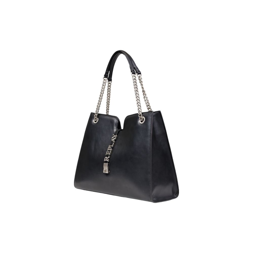 Black Polyester Handbag