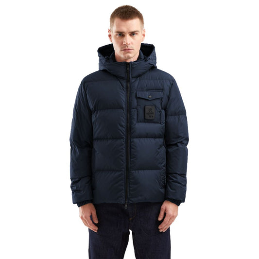 Blue Nylon Men Jacket