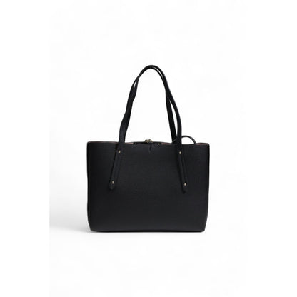 Black Synthetic Leather Handbag