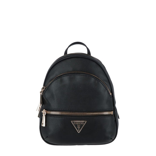 Black Synthetic Leather Backpack