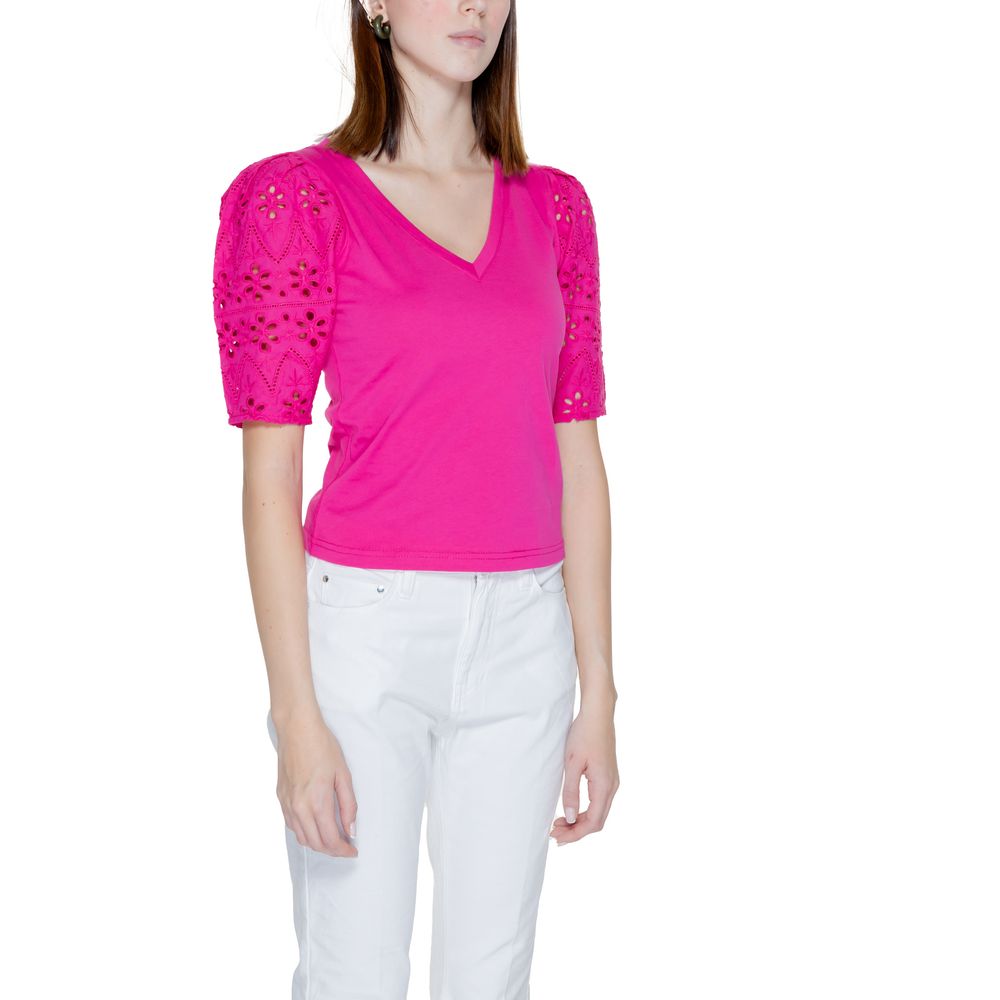 Pink Cotton Tops & T-Shirt