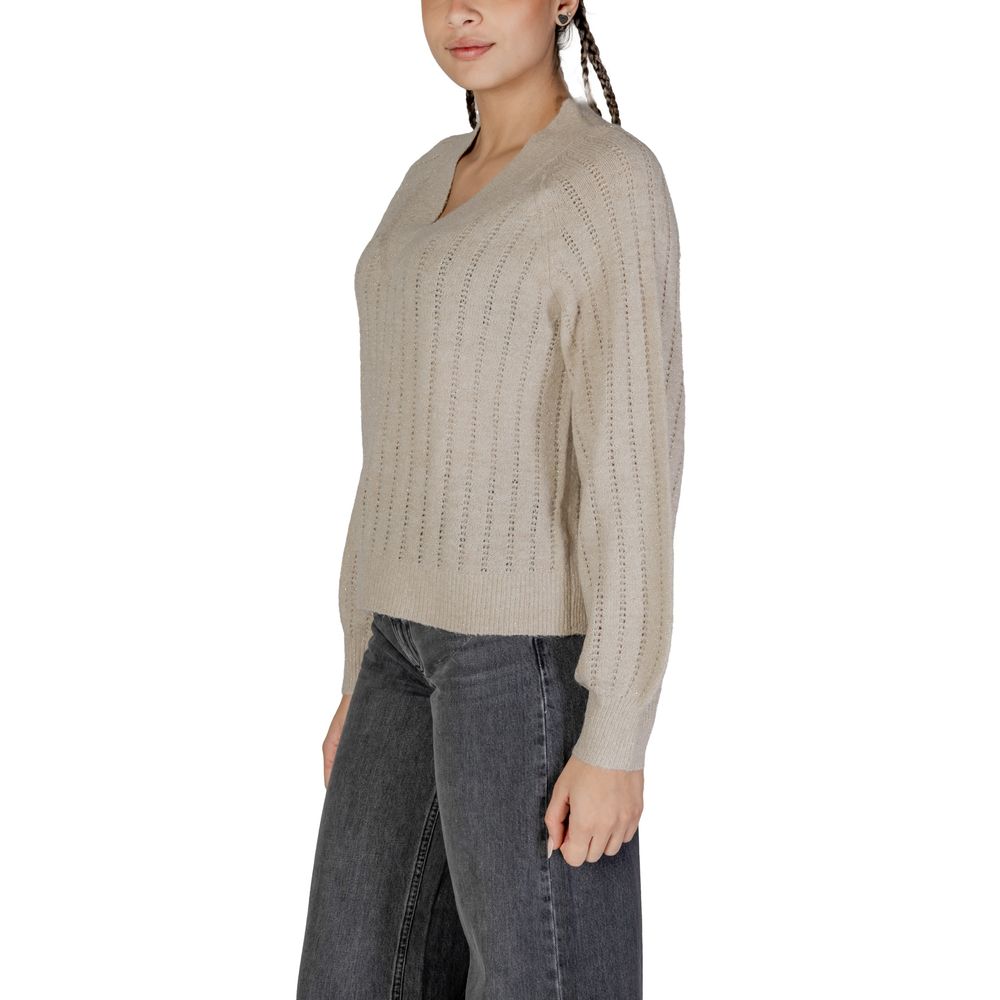 Beige Recycled Polyester Sweater