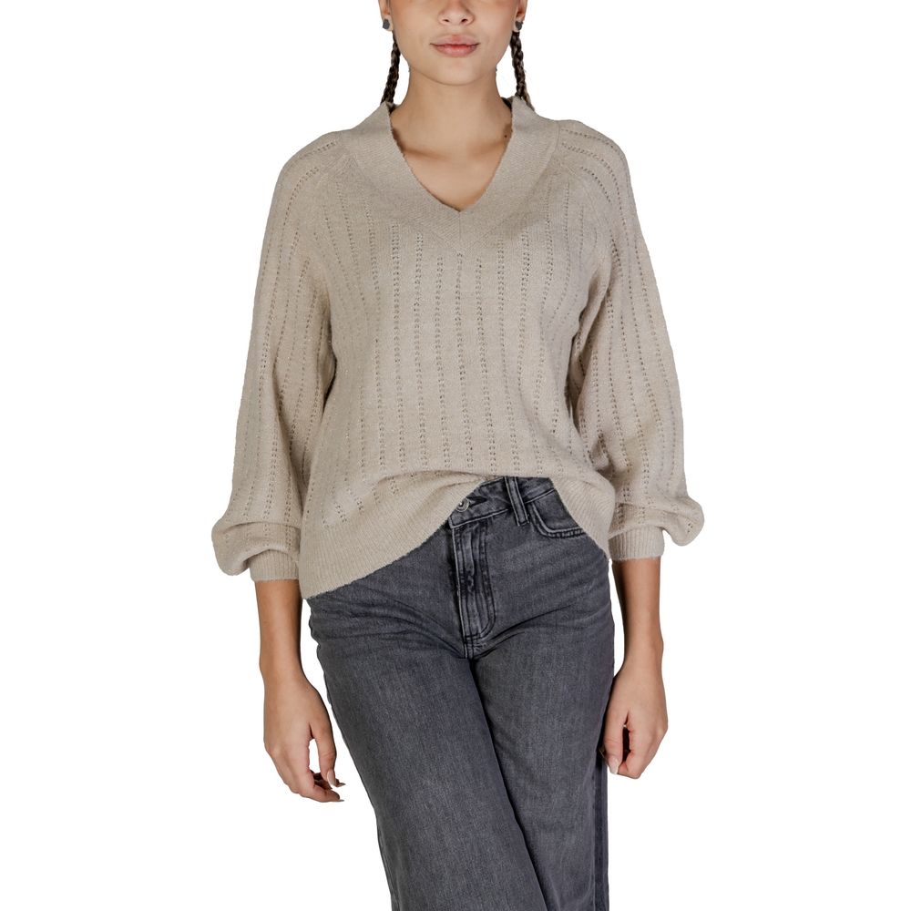 Beige Recycled Polyester Sweater