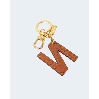 Beige Leather Keychain