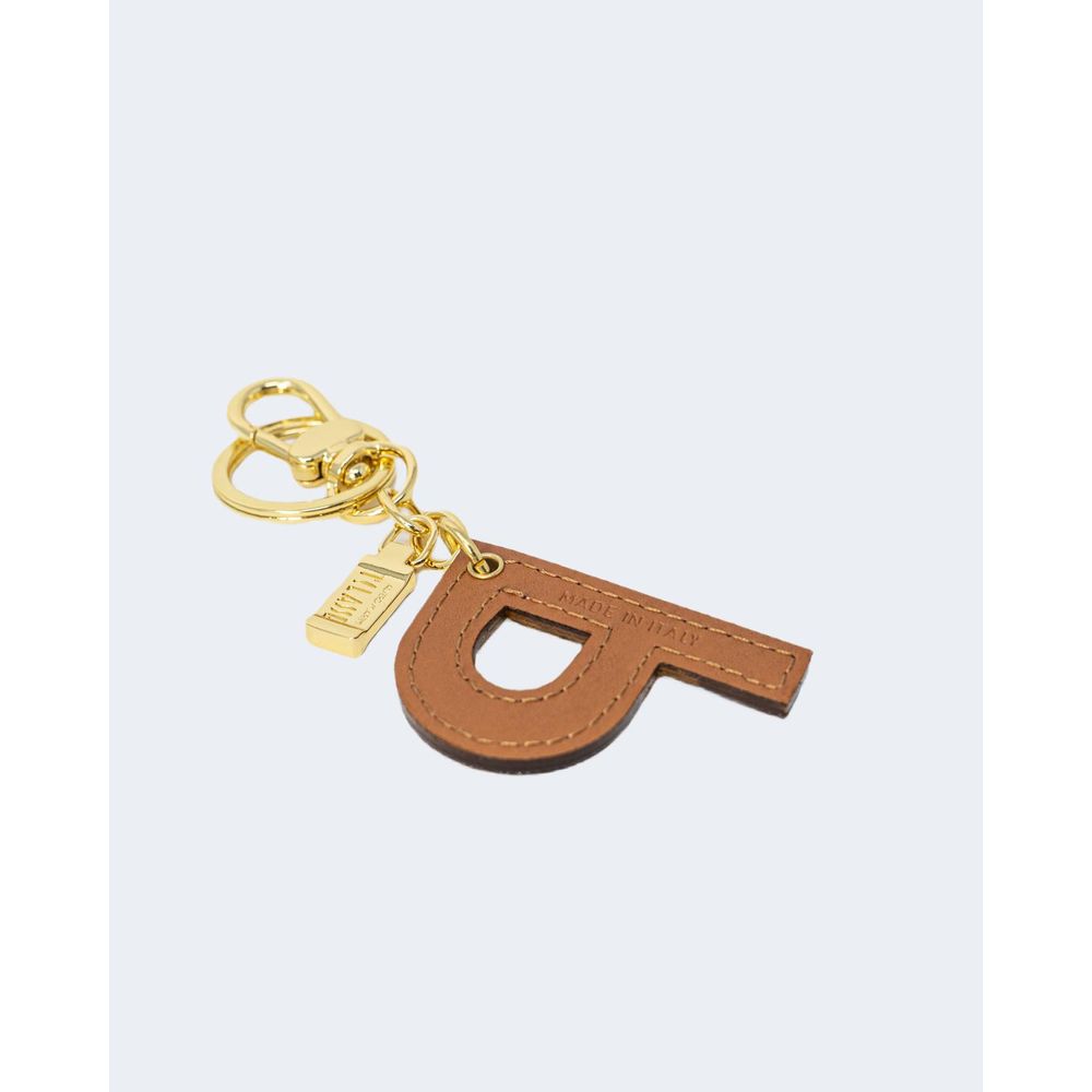 Beige Leather Keychain