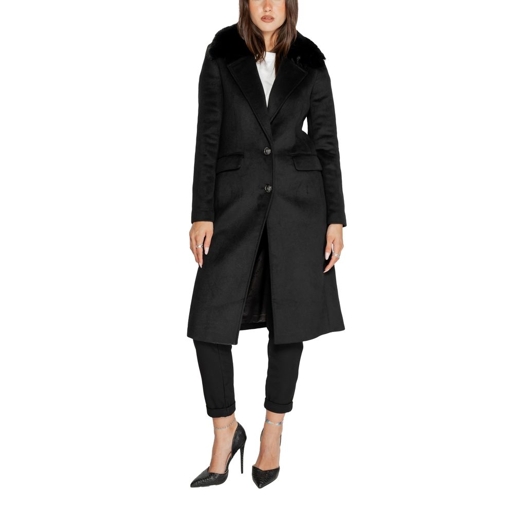 Black Polyester Jackets & Coat