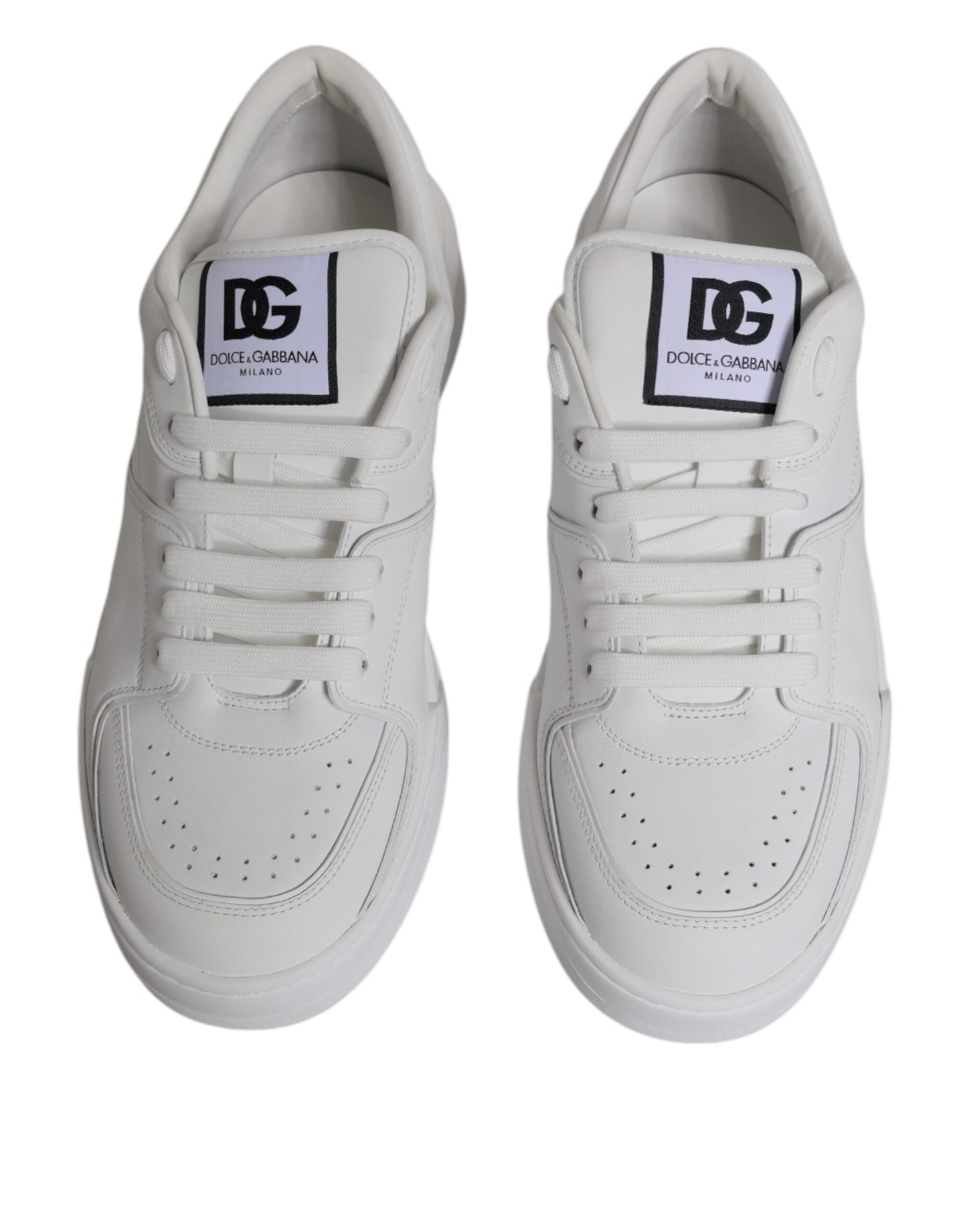 White Miami Leather Low Top Sneakers Shoes