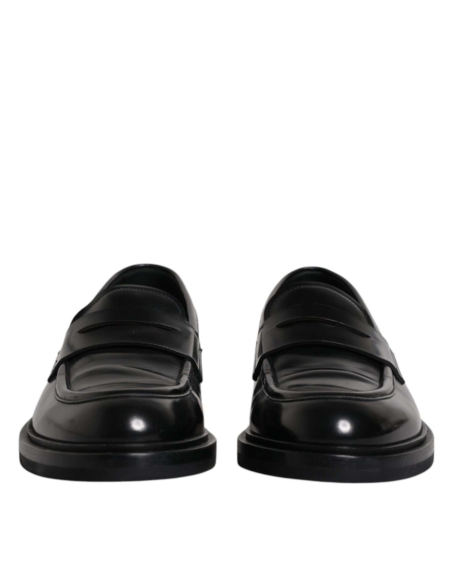 Black Leather Mocassin Formal Dress Shoes