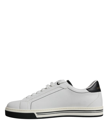 White Leather Low Top Men Sneakers Shoes