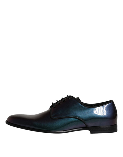 Peacock Patent Leather Derby Men Dress Shoes