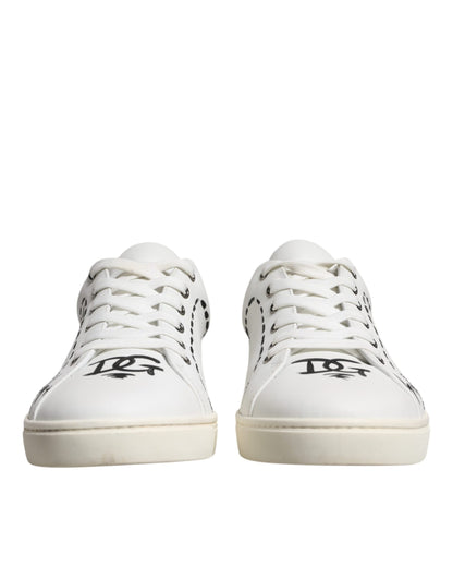 White Leather Milano Low Top Sneakers Shoes