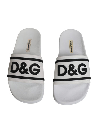 White Rubber Slides Sandals Beachwear Shoes