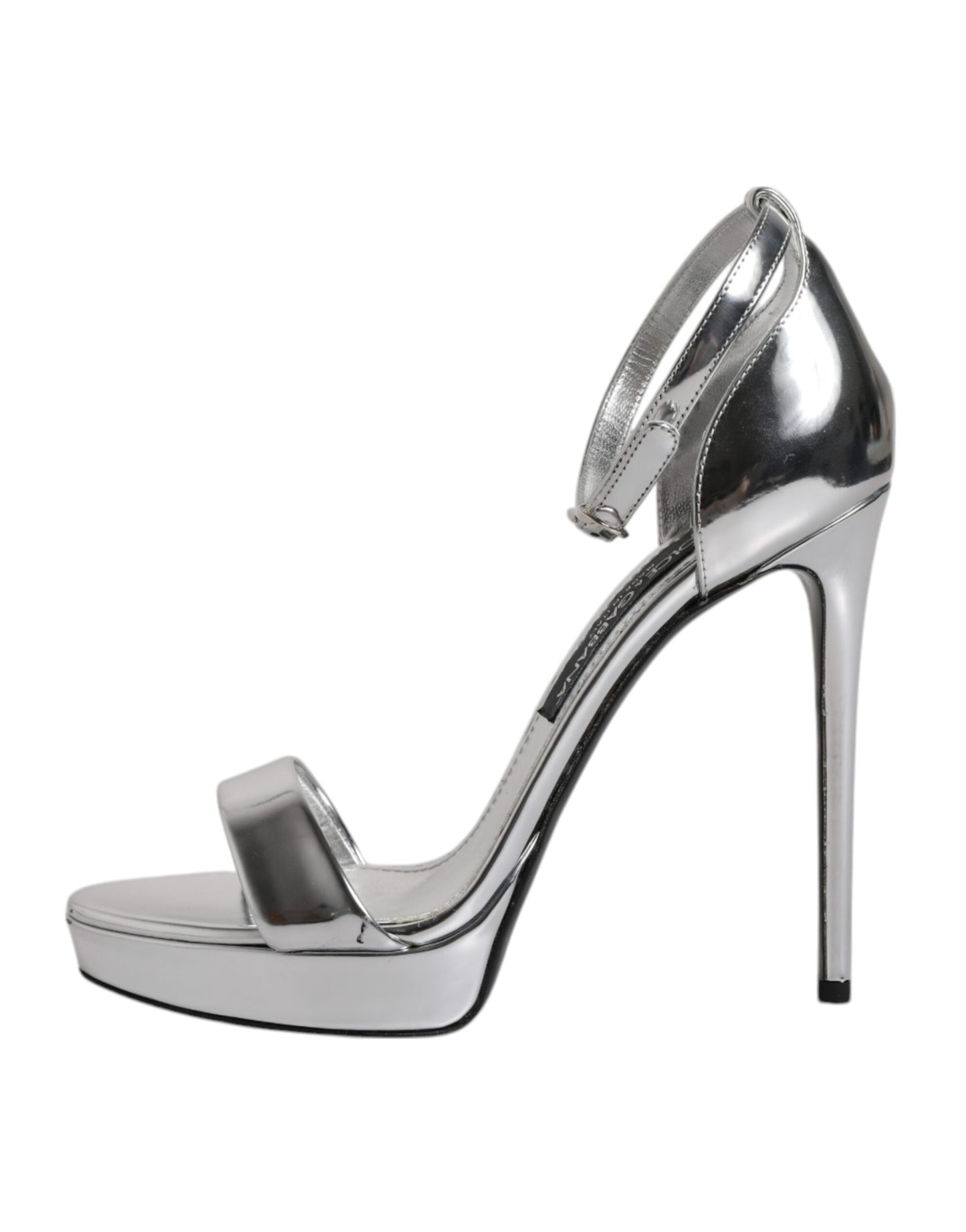 Silver KEIRA Heels Ankle Strap Sandals Shoes