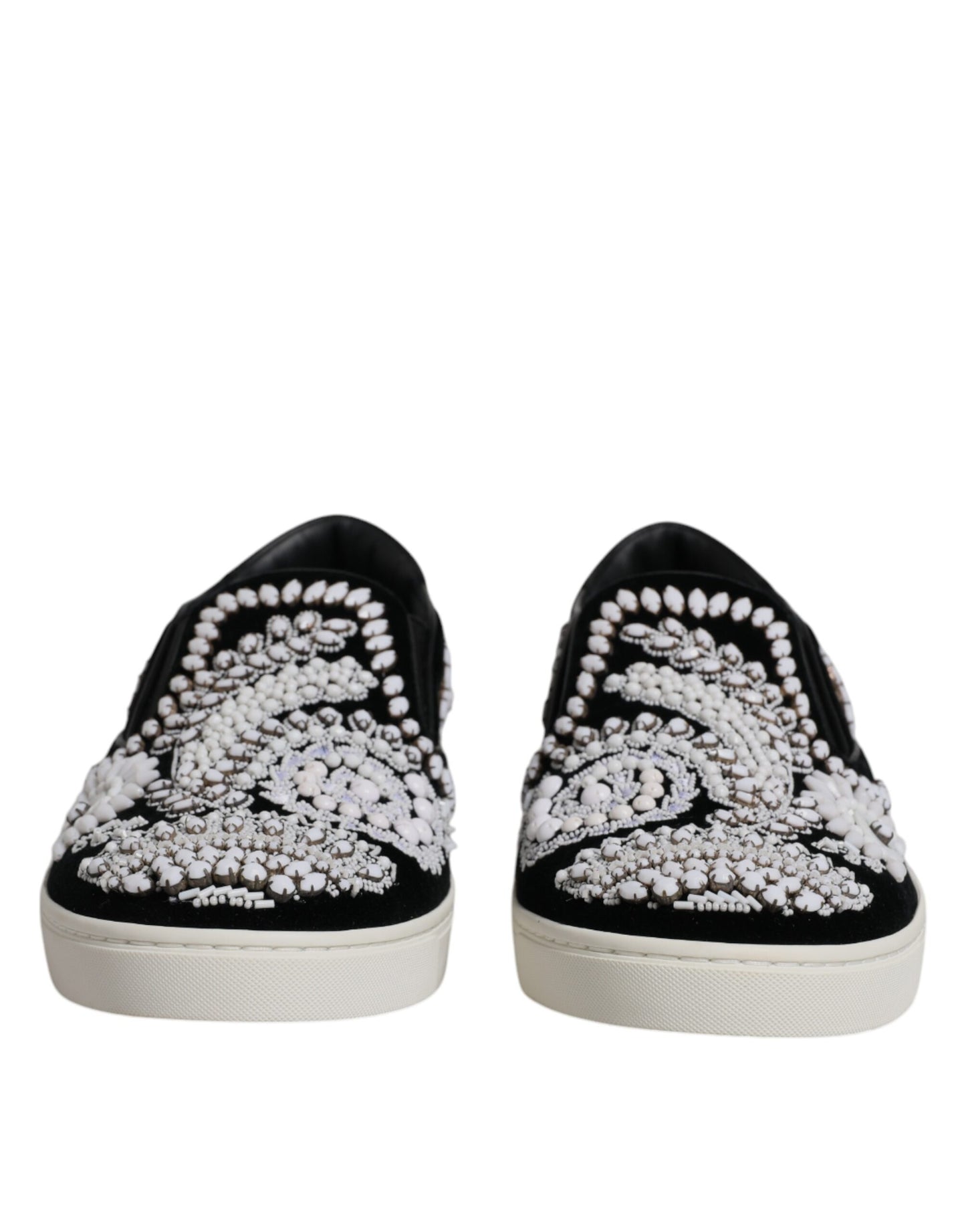 Black Embellished London Men Slip On Shoes