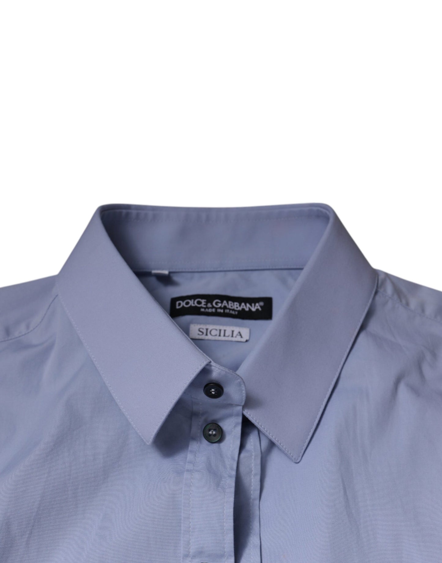 Light Blue Cotton Slim SICILIA Dress Shirt