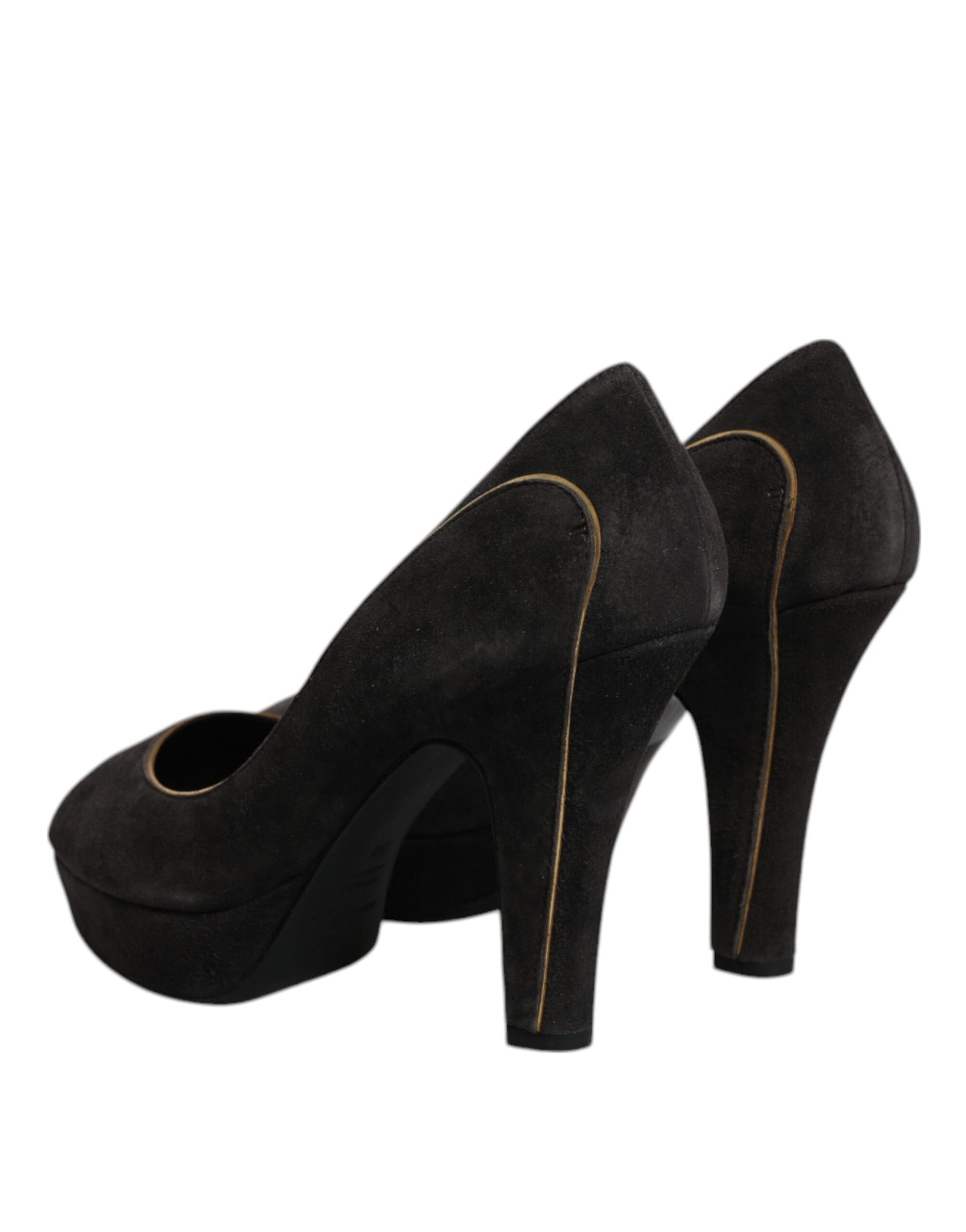 Black Suede Leather Platform Heels Pumps Shoes