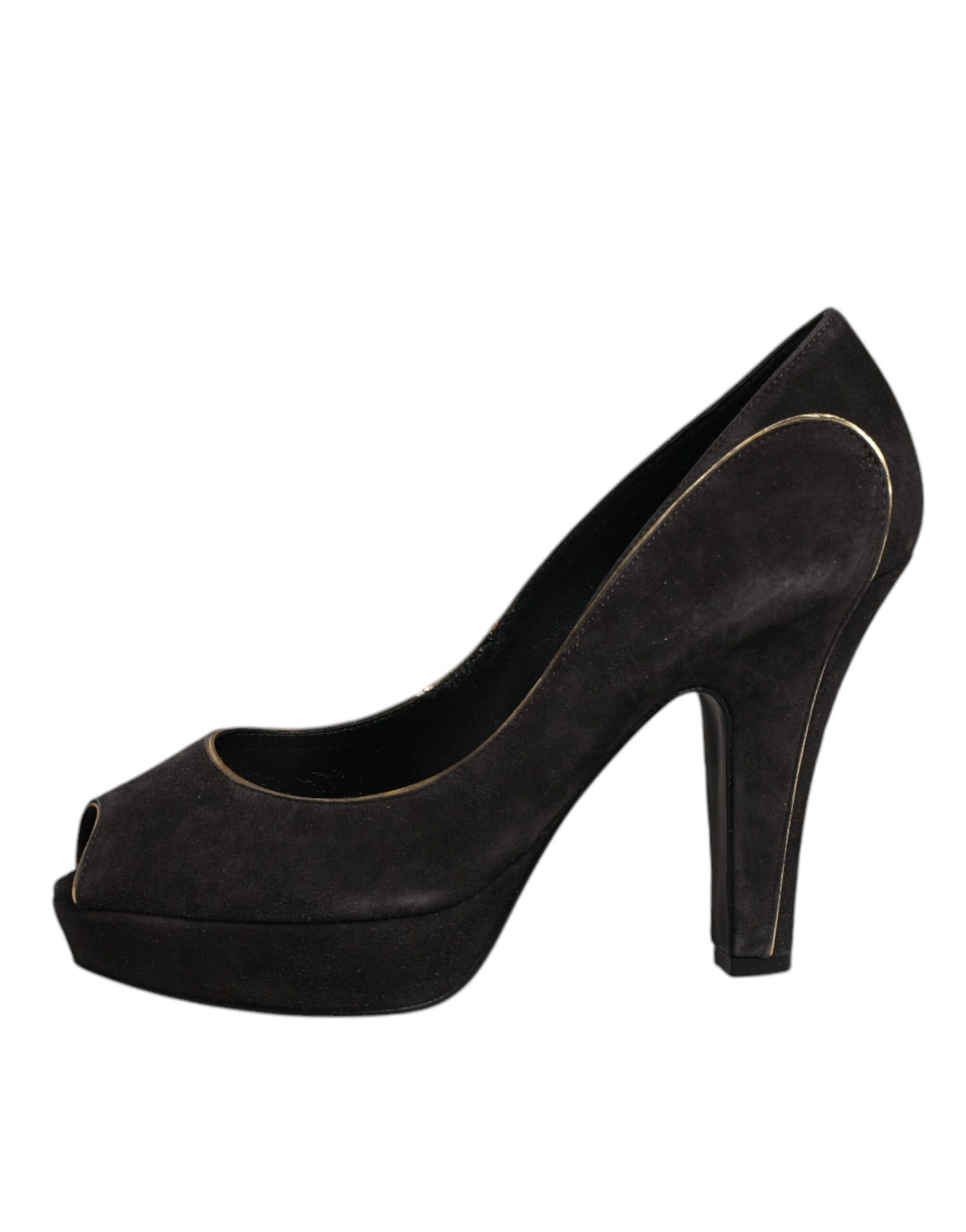 Black Suede Leather Platform Heels Pumps Shoes