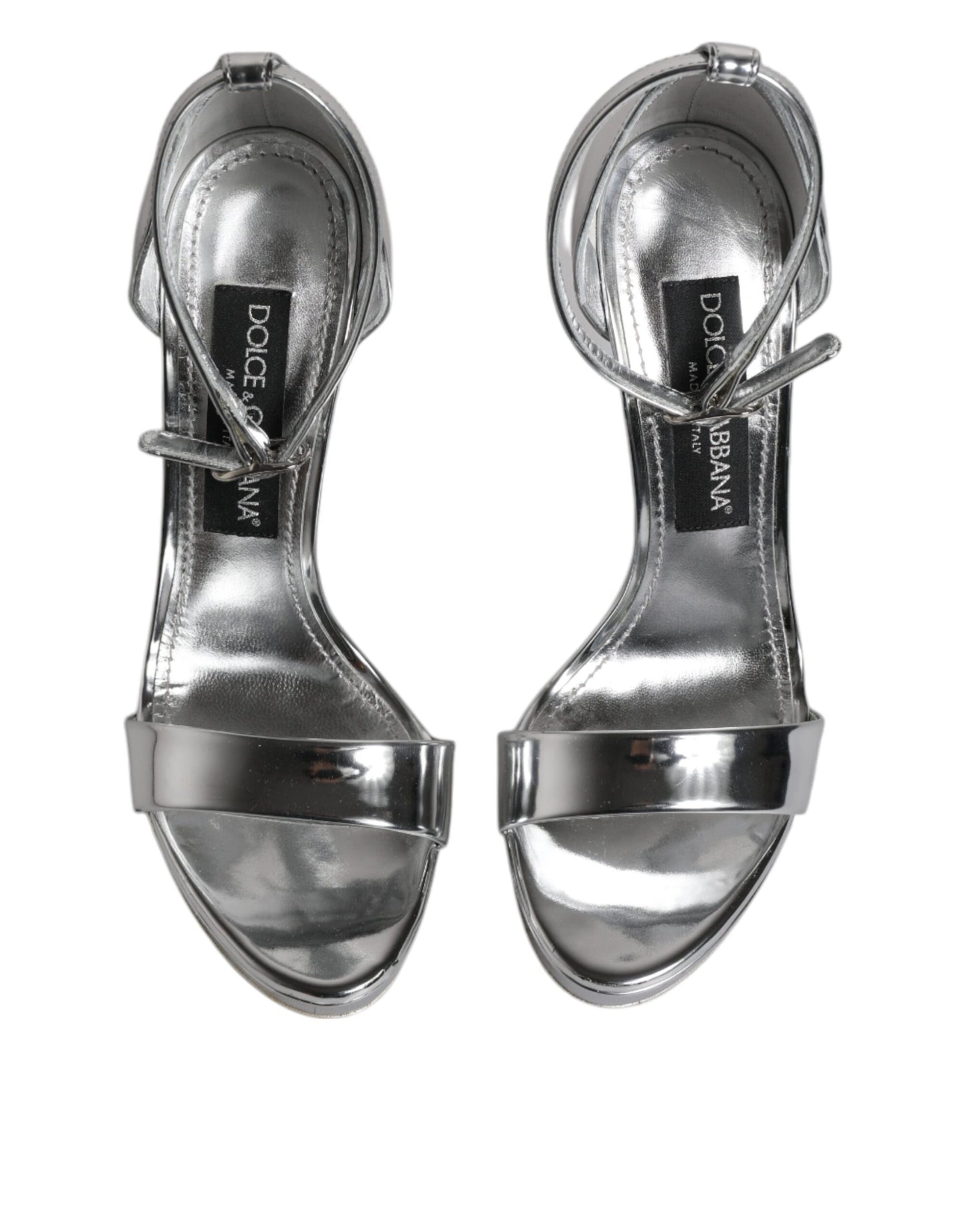 Silver Leather Platform Keira Sandals Shoes