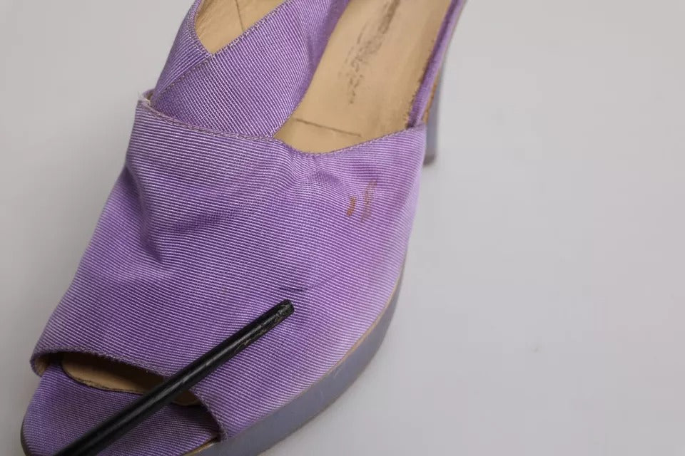 Purple Platform Slingback Heels Sandals Shoes