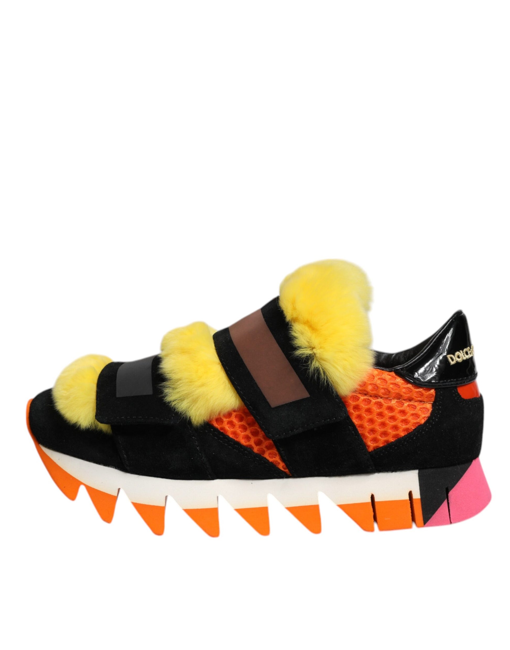 Multicolor Fur Embellished Sneakers Shoes