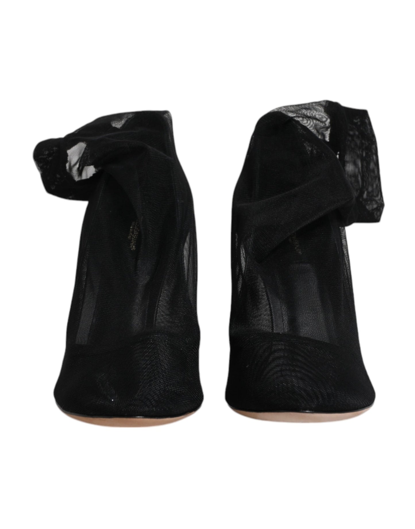 Black Nylon Mesh Sock Style Boots Shoes