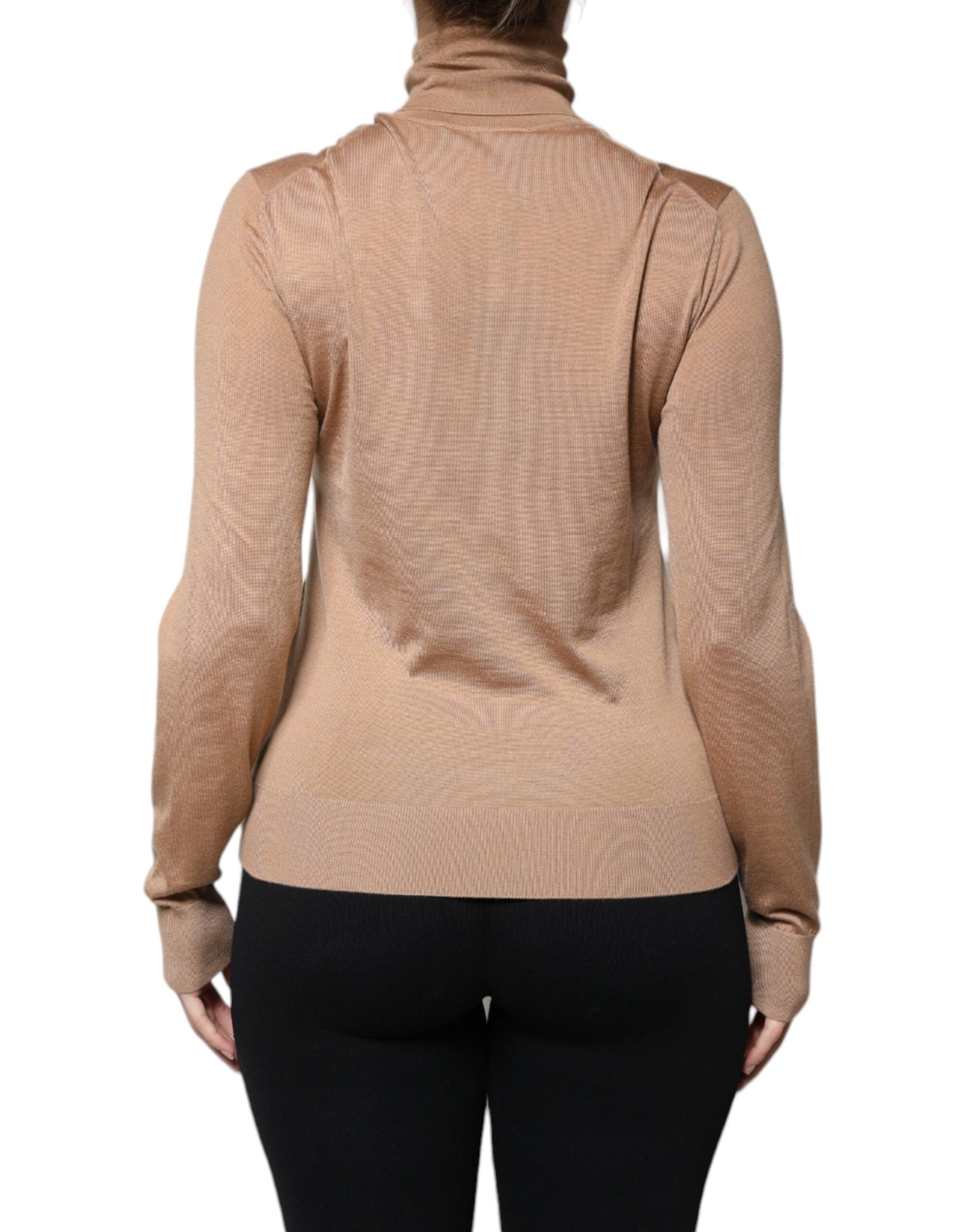 Brown Turtleneck Long Sleeve Pullover Sweater