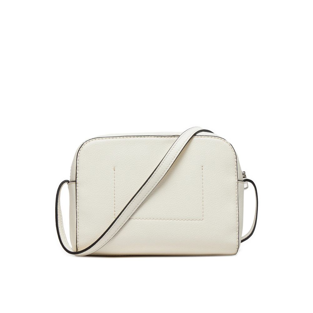 White Synthetic Leather Handbag