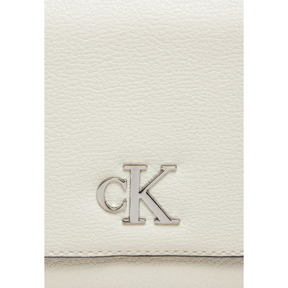 White Synthetic Leather Handbag