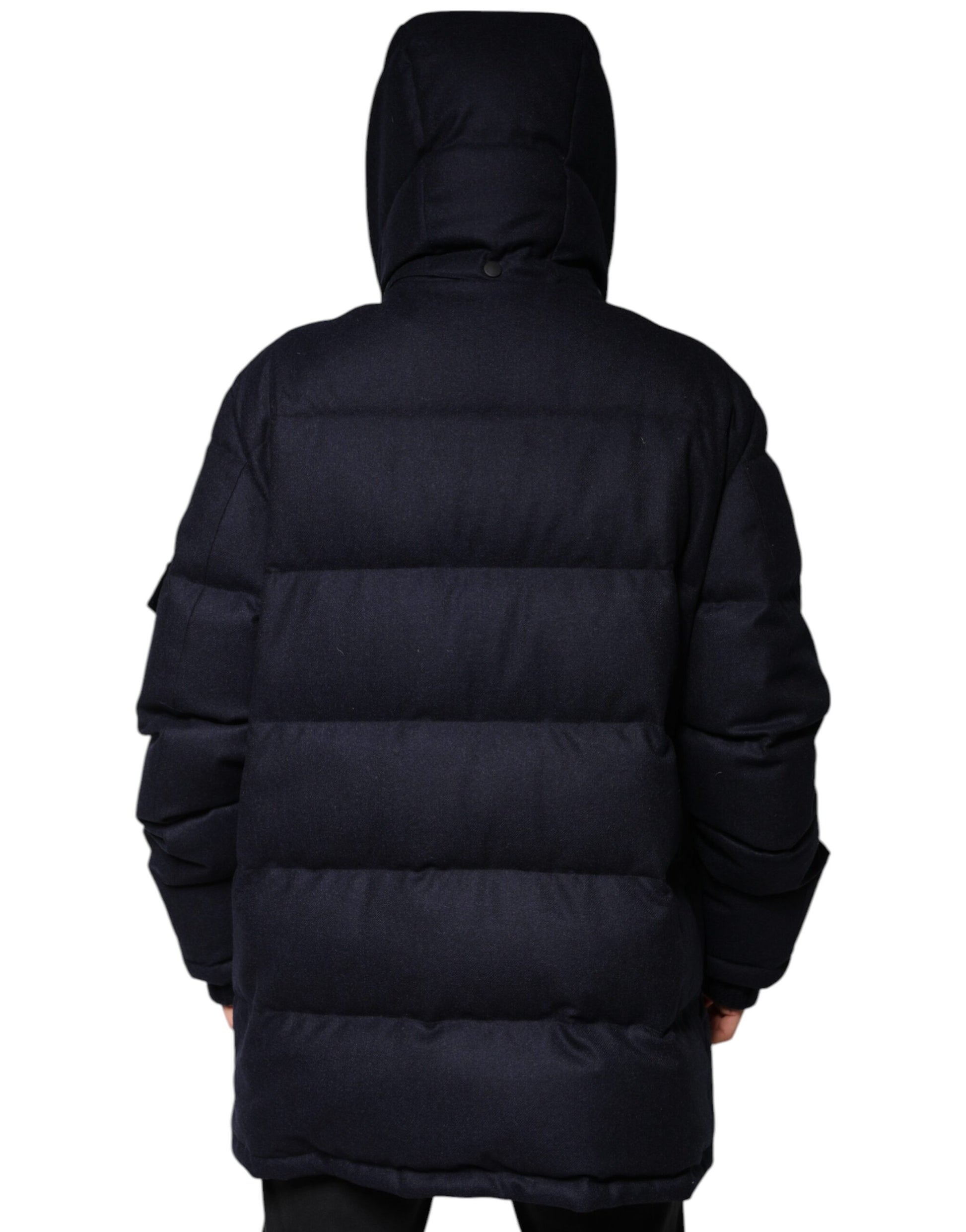 Black Nylon Hooded Puffer Men Coat Jacket