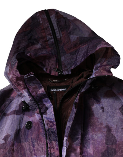 Purple Camouflage Hooded Men Blouson Jacket