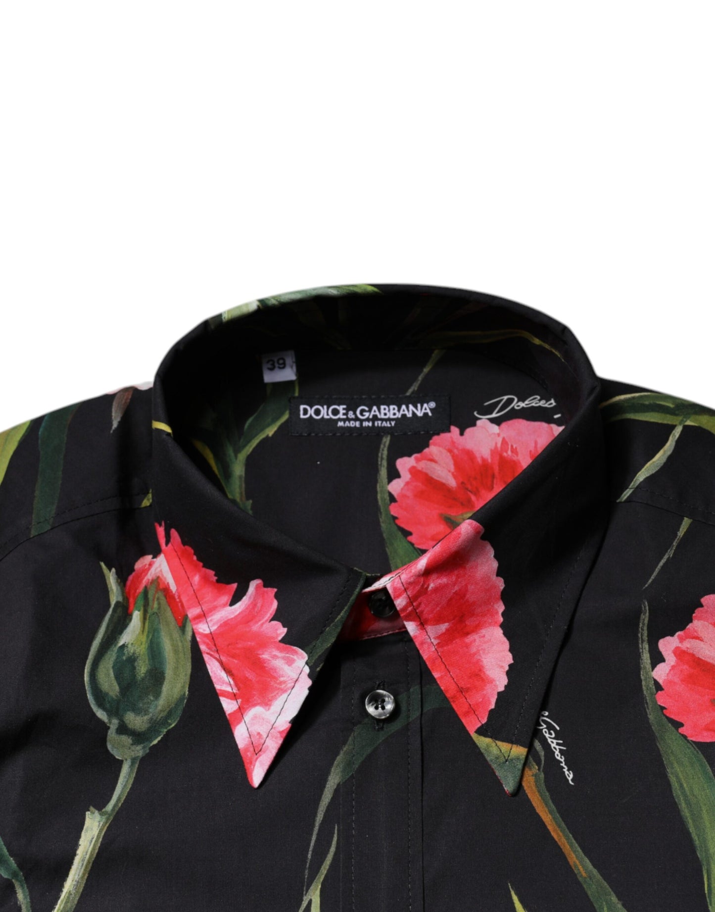 Black Floral Cotton Formal Men Dress Shirt