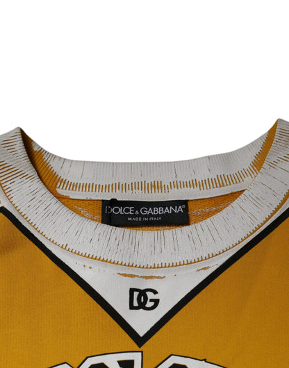 Yellow Logo Jersey Crewneck Pullover Sweater