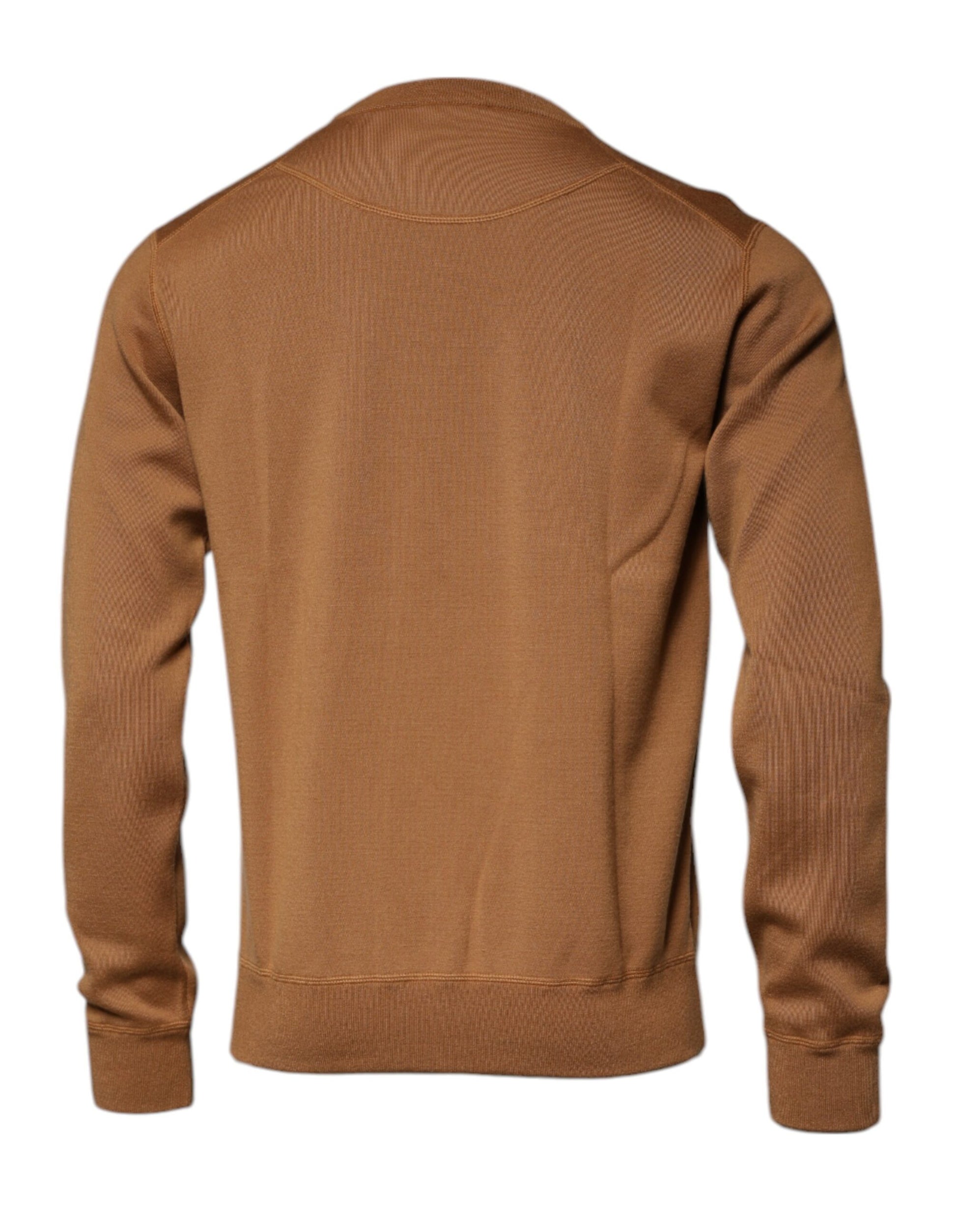 Brown Logo Plaque Crew Neck Pullover Sweater